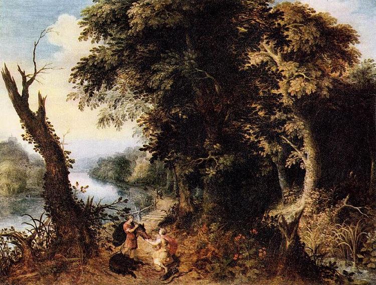 Abraham Govaerts Landscape with Diana Receiving the Head of a Boar
